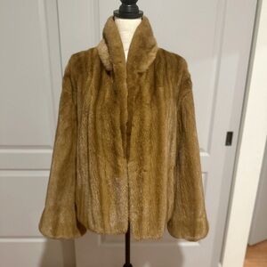 Brand New Saga Furs Luxurious Golden Brown Mink Fur Coat